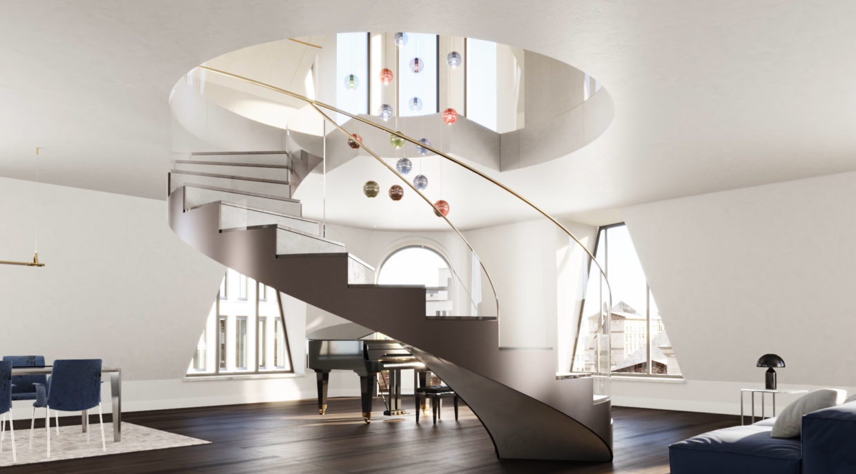 Modern duplex apartment.