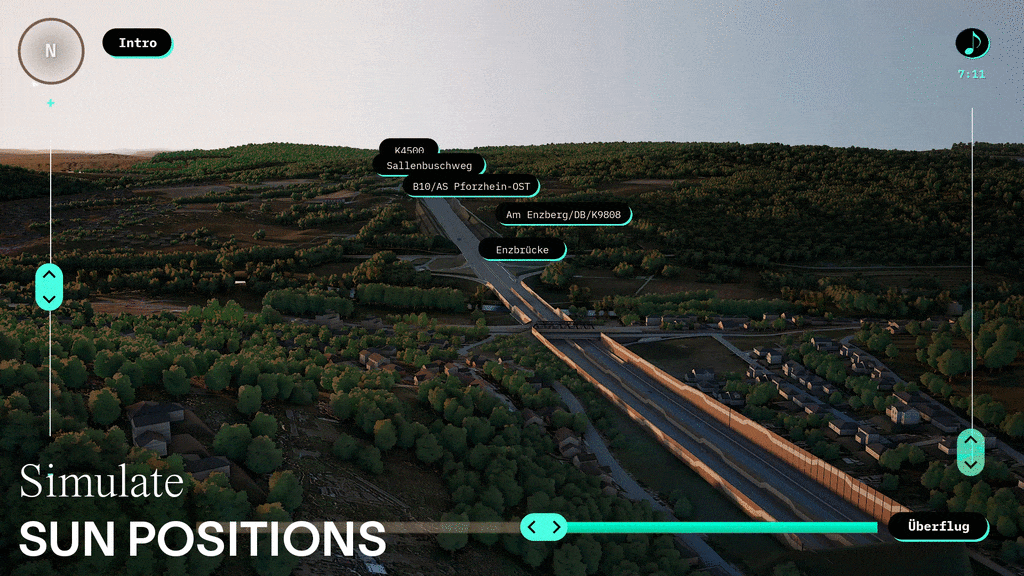 Application showing how a sun simulation slider works.