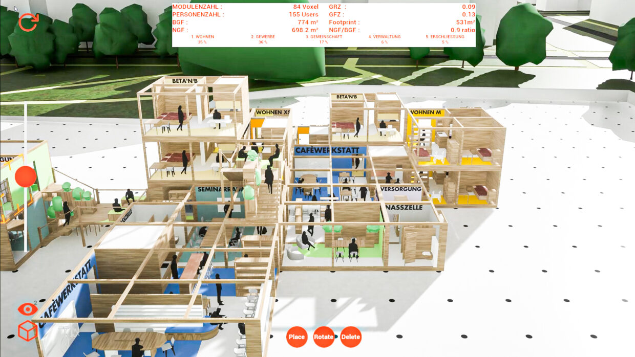 Interface of an architectural configurator